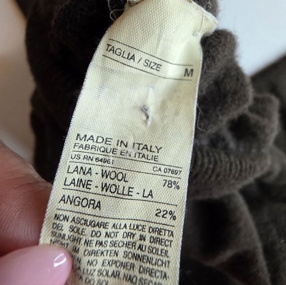 Vintage United Colors Of Benetton M Wool Angora Turtleneck Brown 2995-Bk - Picture 6 of 6